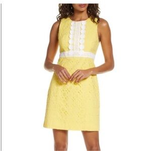 RARE Lilly Pulitzer Yellow Lace Mini Dress
